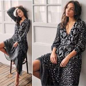 Sezane‎ Noreen Dress Black White Floral Maxi Size 4 FR 36